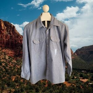 Men's Blue Snap-Up Shirt